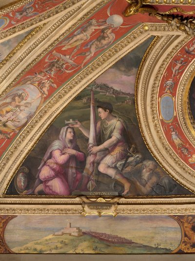 コルトーナの寓意;下へ、モンテカルロの眺め 作： Giorgio Vasari
